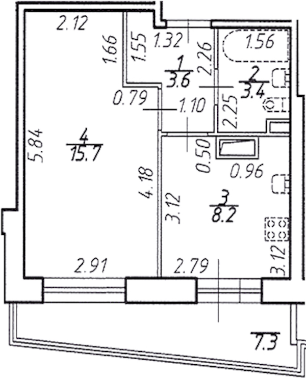 1-комнатная квартира 33.1 м², 9/16 эт., ЖК «Стороны Света»